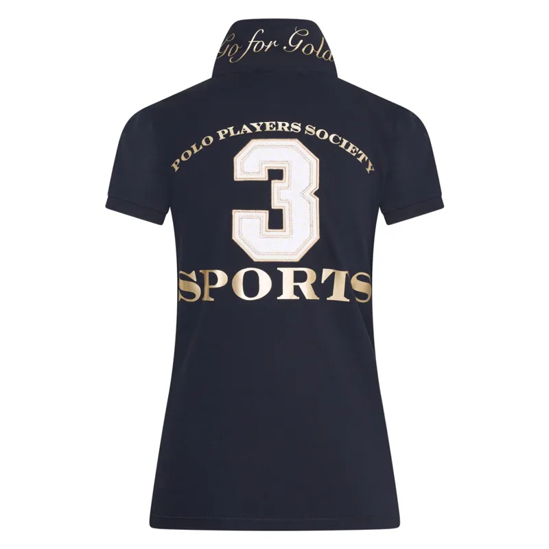 HV Polo Favouritas Gold Ladies Polo Shirt - Navy-1