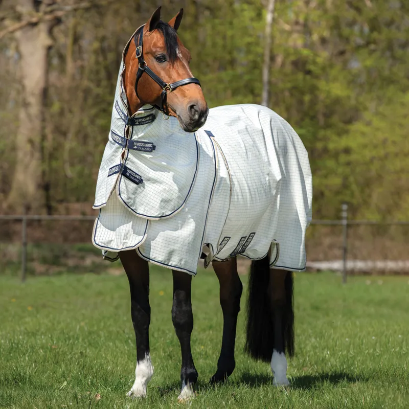 Rambo Optimo Supreme Summer Sheet Fly Rug Navy Check/Navy/White