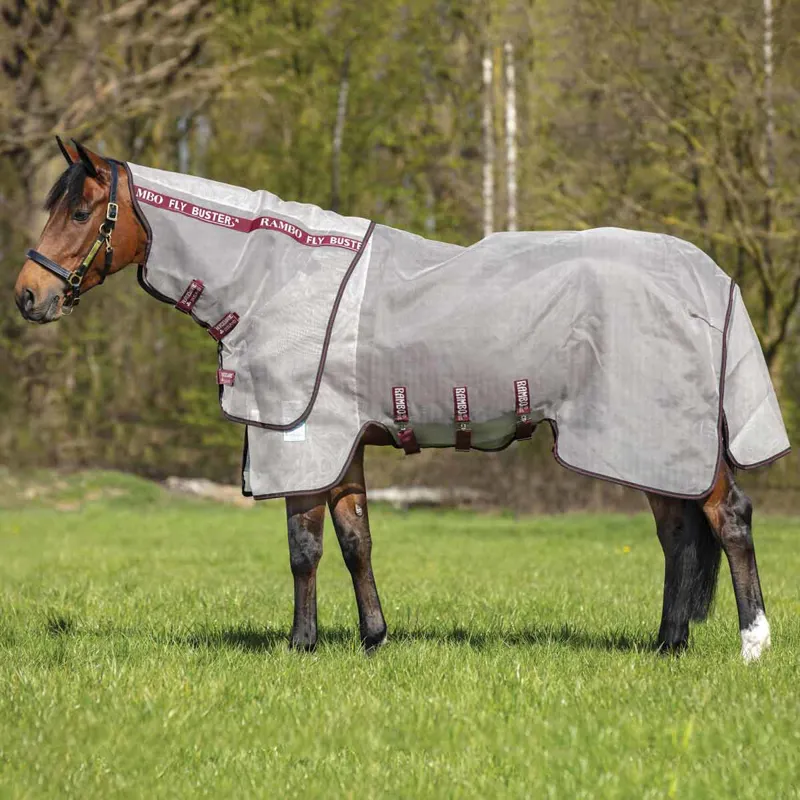 Rambo Fly Buster Vamoose Plus Fly Rug Oatmeal/Black/Burgundy