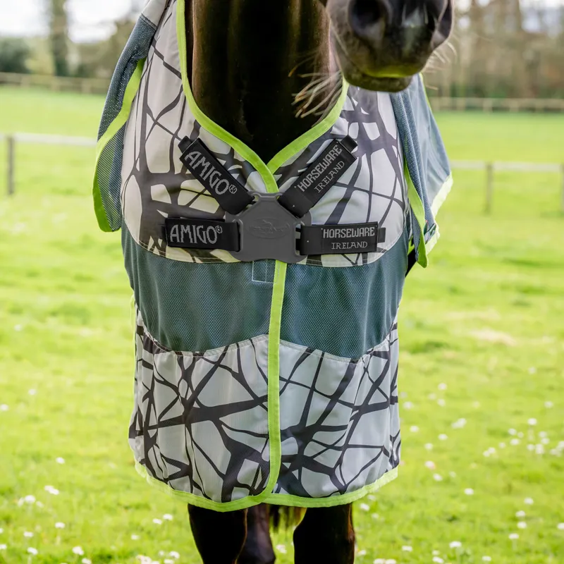 Amigo 3-In-1 Camofly Plus Detach-A-Neck Waterproof Fly Rug - Lime-1