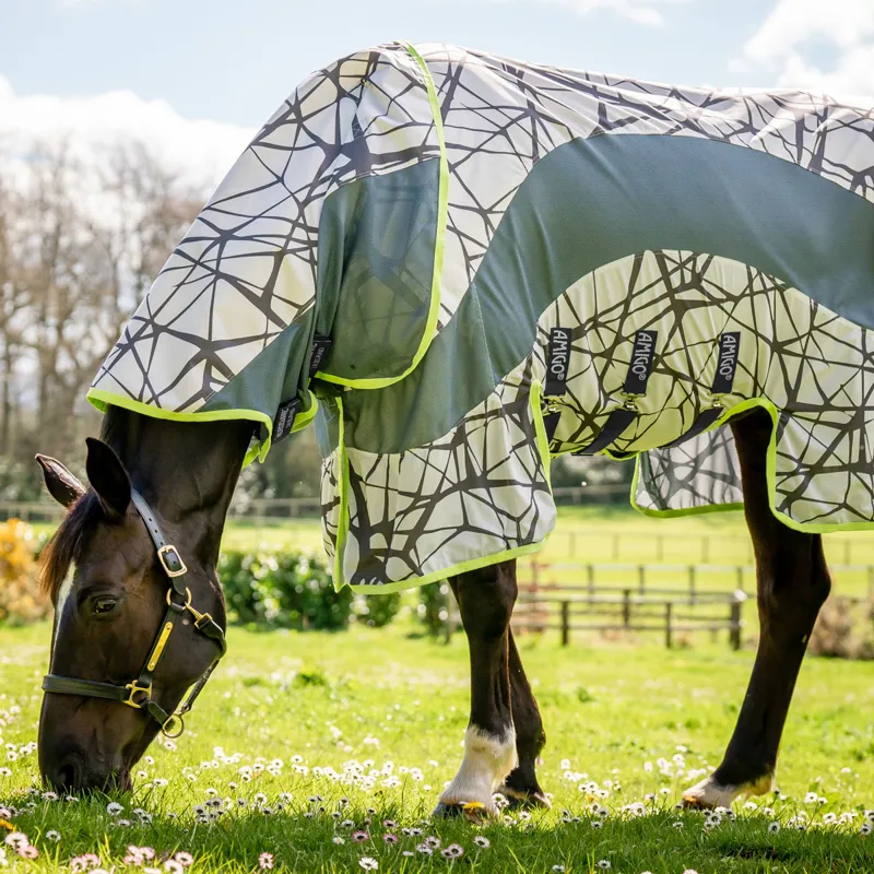 Amigo 3-In-1 Camofly Plus Detach-A-Neck Waterproof Fly Rug - Lime-3