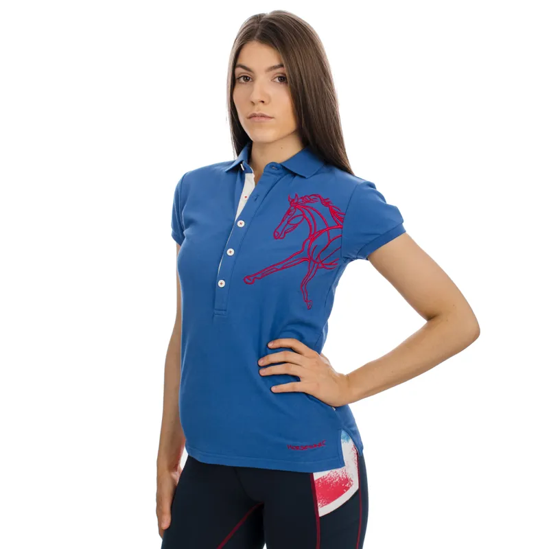 Horseware Flamboro Ladies Polo Shirt UK Flag/Blue
