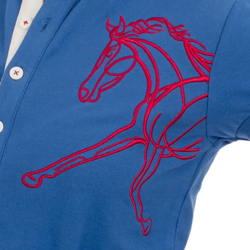 Horseware Flamboro Ladies Polo Shirt - UK Flag/Blue
