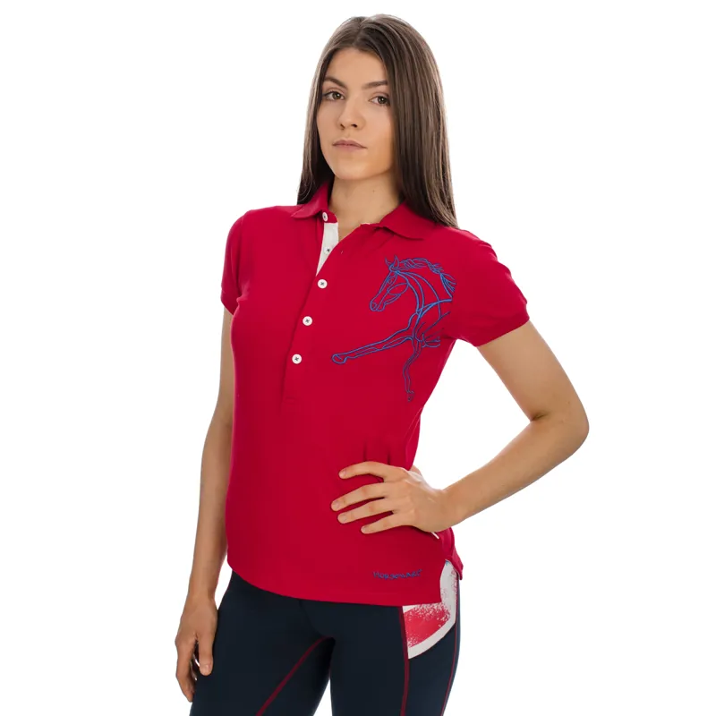 Horseware Flamboro Ladies Polo Shirt UK Flag Red