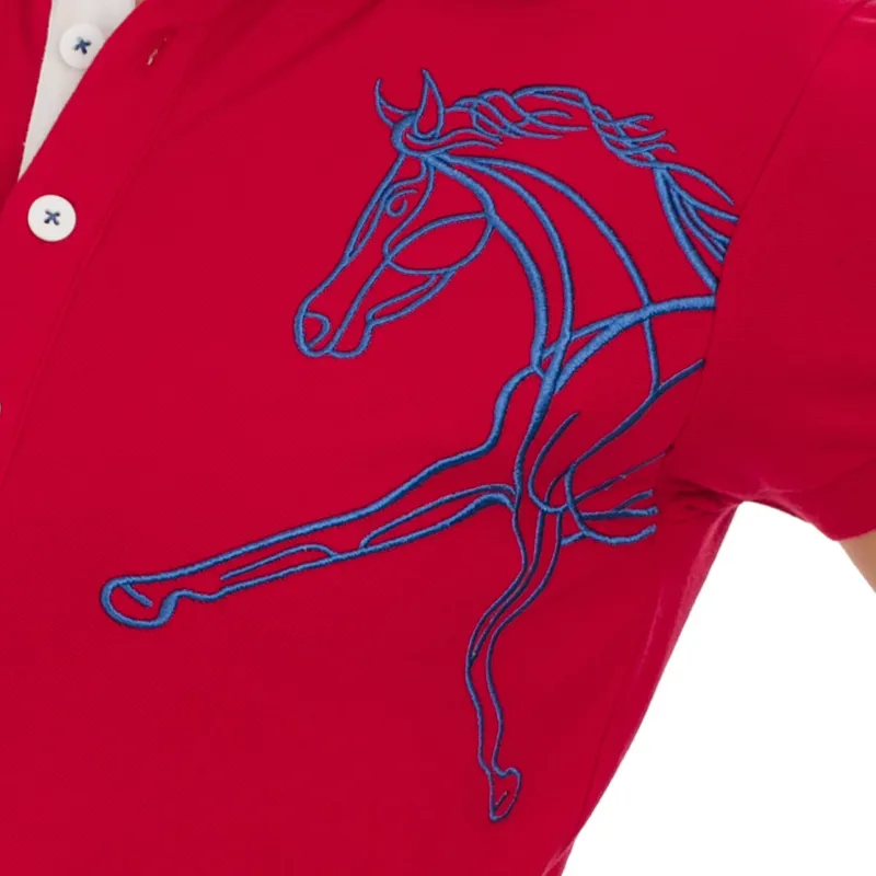 Horseware Flamboro Ladies Polo Shirt UK Flag/Red