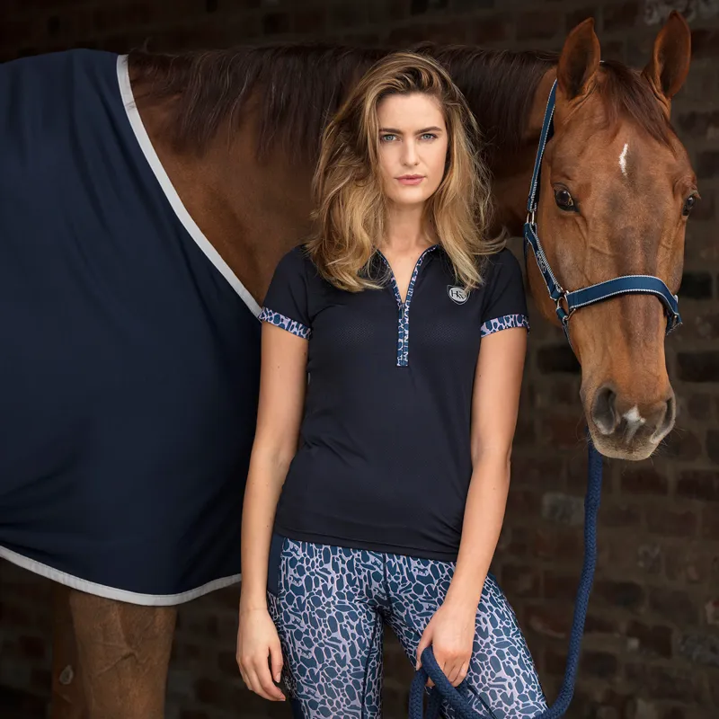 Horseware Orla Ladies Tech Polo Shirt - Navy-2