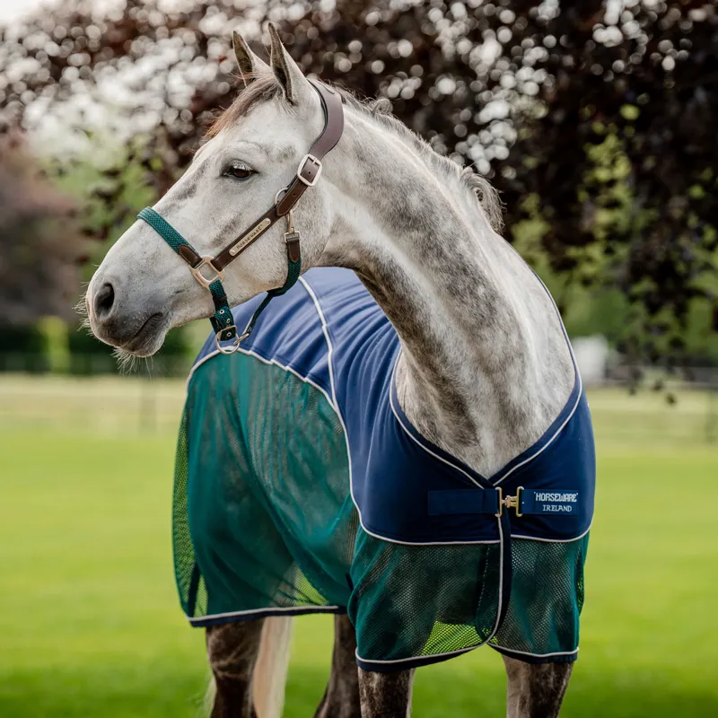 Horseware Signature Sport Cooler Rug - Navy/Hunter Green/Silver-1