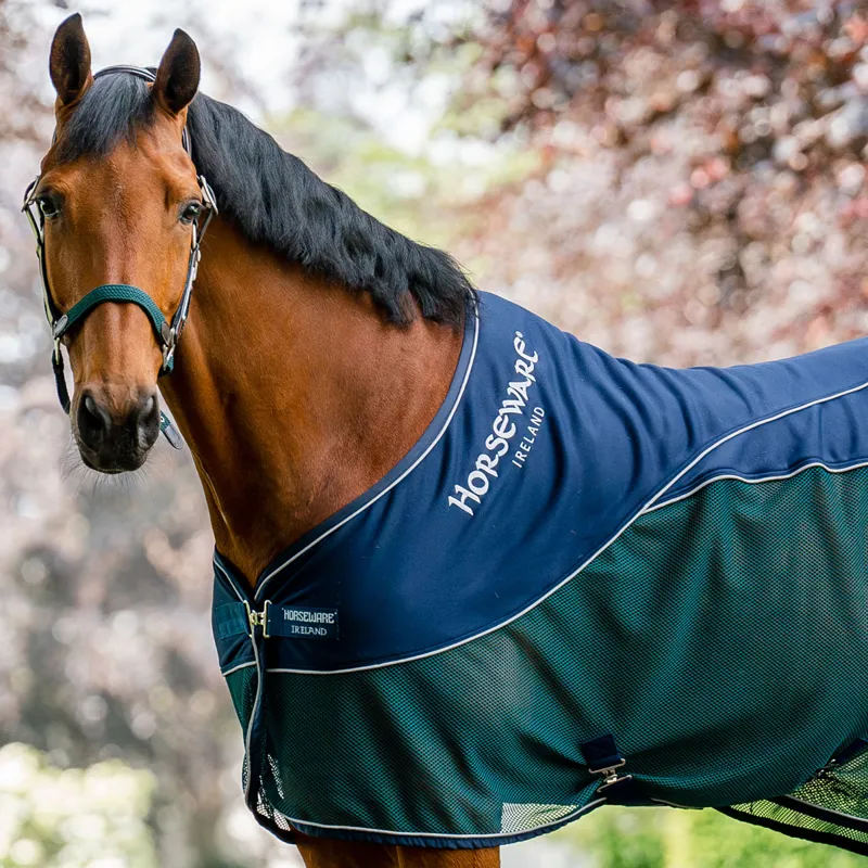 Horseware Signature Sport Cooler Rug - Navy/Hunter Green/Silver-4