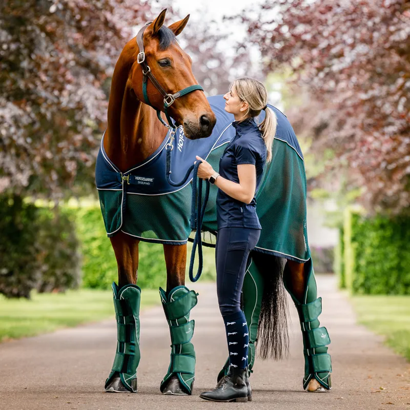 Horseware Signature Sport Cooler Rug - Navy/Hunter Green/Silver-5