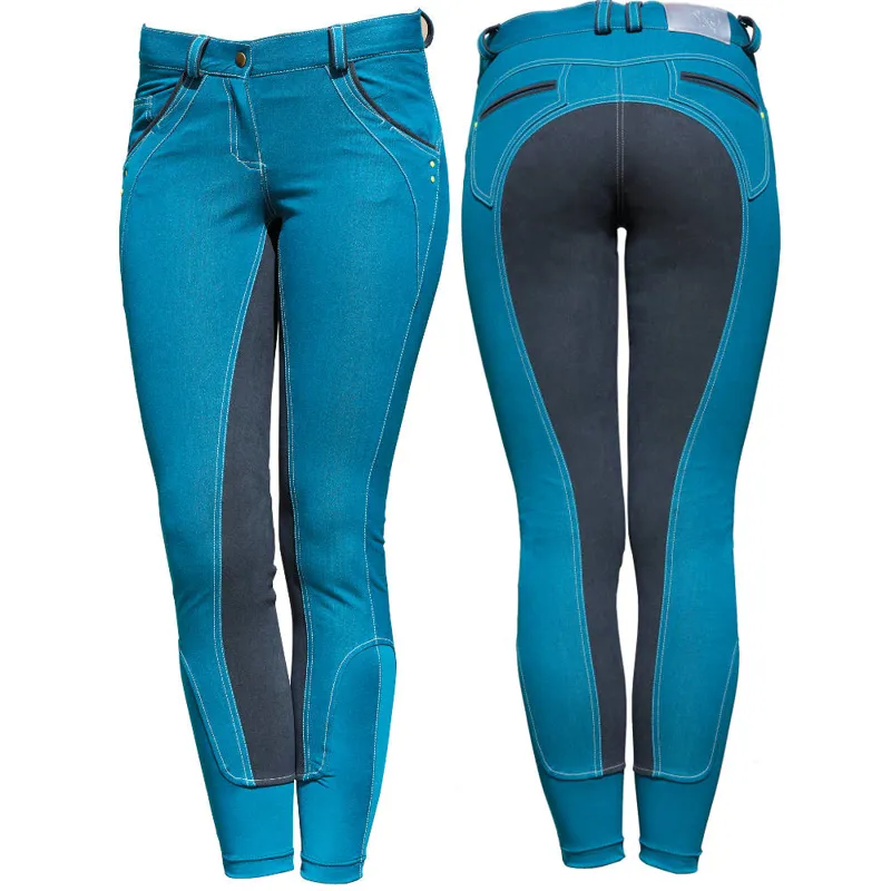 Horseware Fashion Denim Ladies Breeches - Limited Edition - Teal