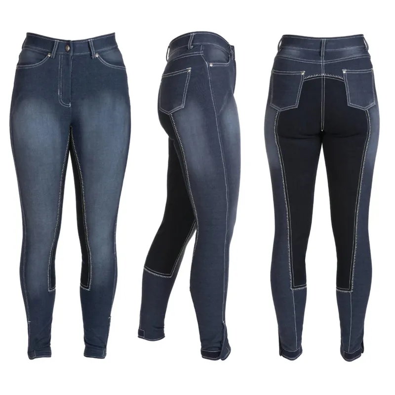 HyPERFORMANCE Denim Look Ladies Breeches - Denim/Navy