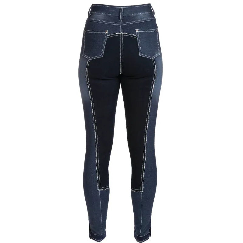 HyPERFORMANCE Denim Look Ladies Breeches - Denim/Navy-1