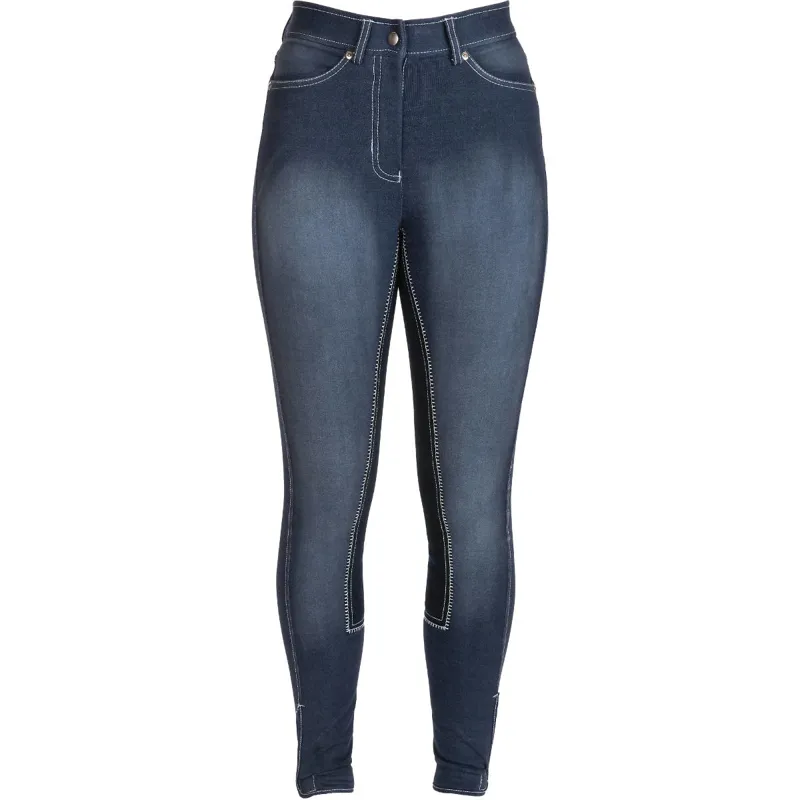 HyPERFORMANCE Denim Look Ladies Breeches - Denim/Navy-2