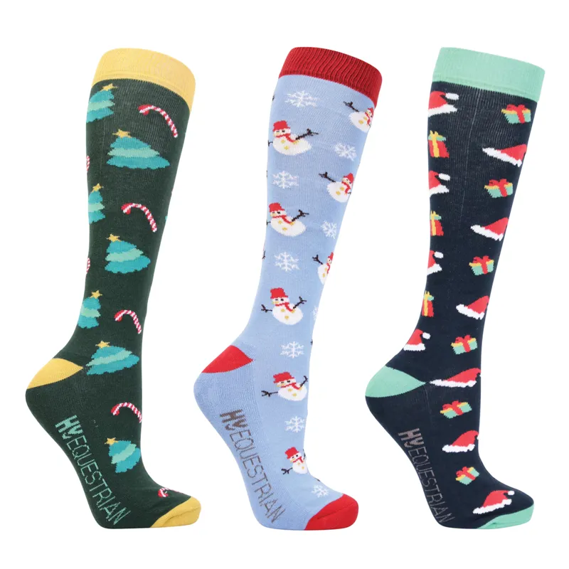 HyFASHION Bamboo Christmas Socks 3 Pack - Christmas Season