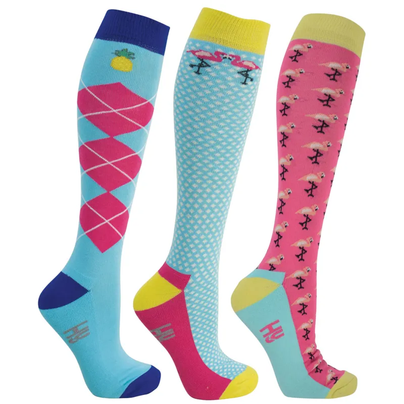HyFASHION Bamboo Socks 3 Pack - Flamingo/Hot Pink/Teal