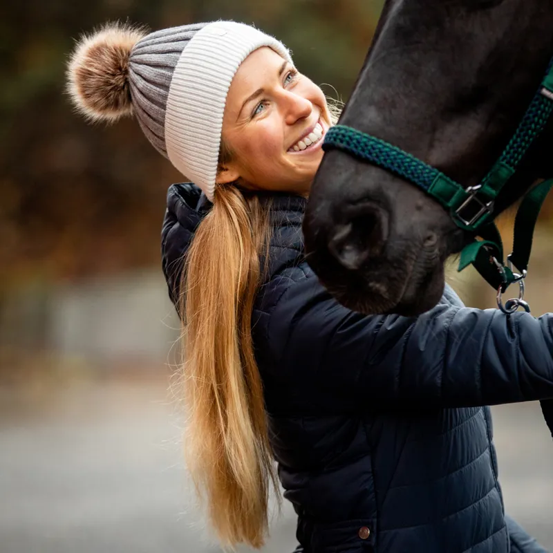 Horze Nanda Winter Hat - Grey Melange/Snow White-1