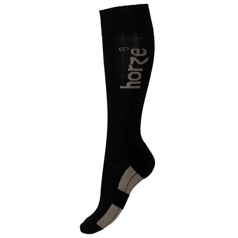 Horze Jasper Woolmix Winter Socks - Black/Brushed Nickel