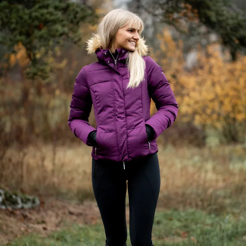 Horze Camilla Ladies Padded Jacket - Prune Purple-3