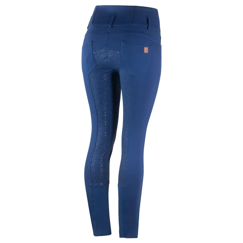Horze Tara Full Grip Ladies Breeches - Royal Blue-1