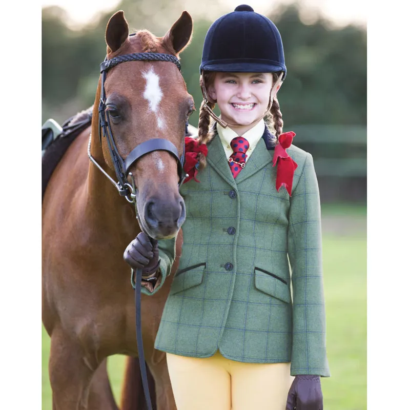 Equetech Calvert Deluxe Junior Tweed Jacket - Green/Blue