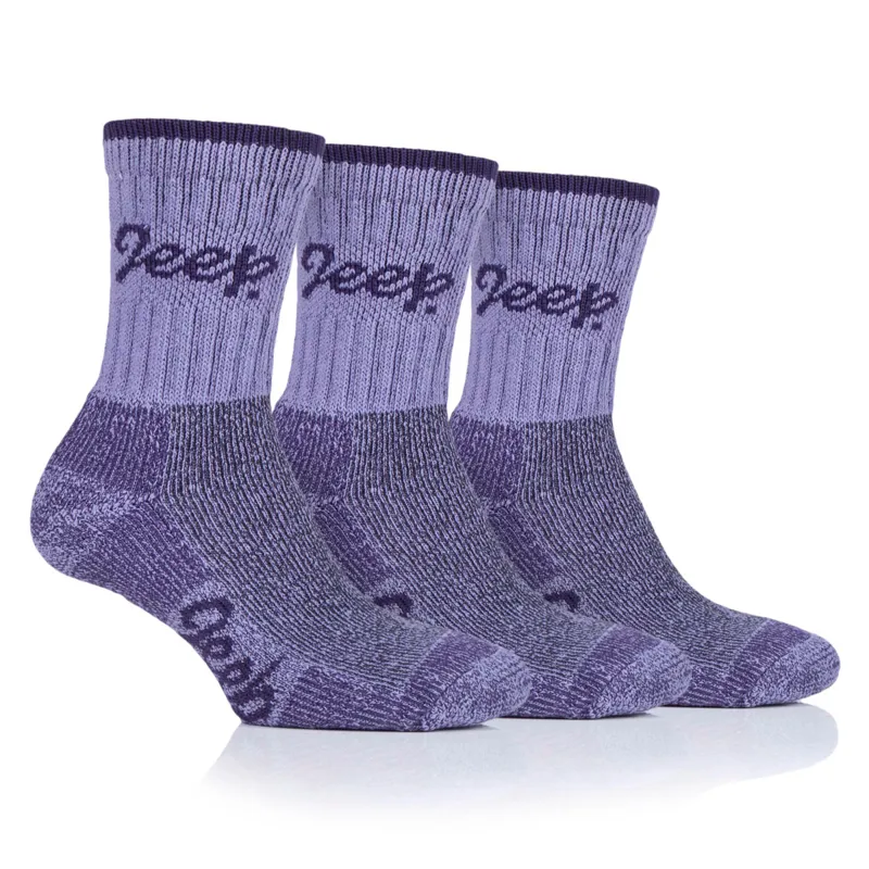 Jeep Luxury All Terrain Womens Socks 3 Pack - Lilac 