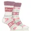 Jeep Brushed Ladies Thermal Boot Socks 2 Pack - Cream/Rose