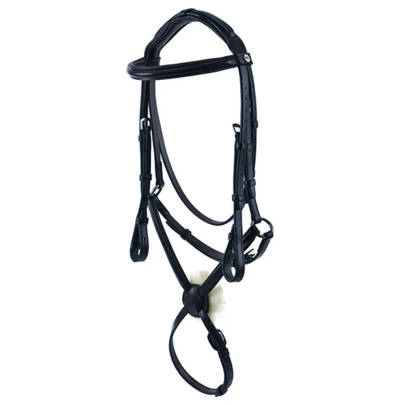 Jeffries Wembley Pro Raised Padded Mexican Grackle Bridle - Black