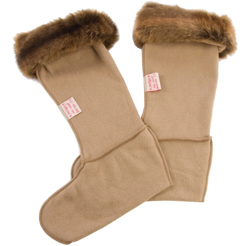 Just Togs Faux Fur Wellie Warmers - Brown