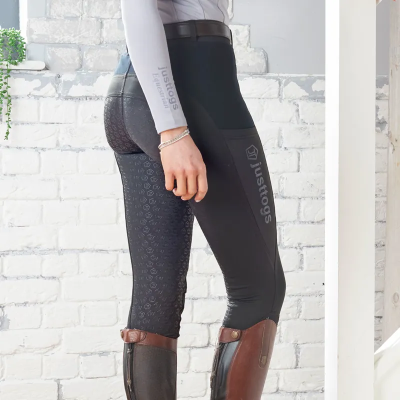 Just Togs Alaska Full Grip Ladies Winter Riding Tights - Black-2