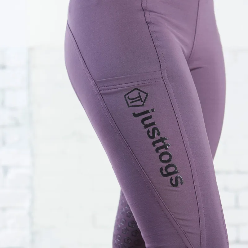 Just Togs Alaska Full Grip Ladies Winter Riding Tights - Grape-2