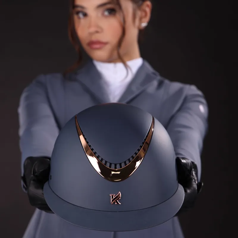 Karben Elisa Ellipse Riding Hat - Navy/Rose Gold -4