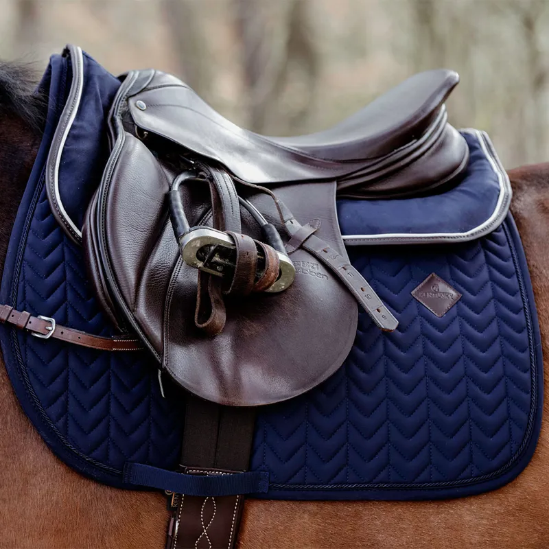 Kentucky Dressage Fishbone Saddlecloth - Navy-1