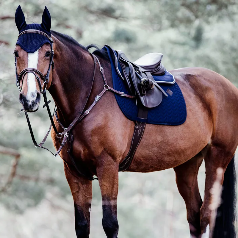 Kentucky Dressage Fishbone Saddlecloth - Navy-6