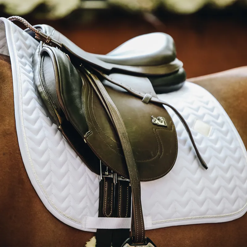 Kentucky Fishbone Jumping Saddlecloth - White-4