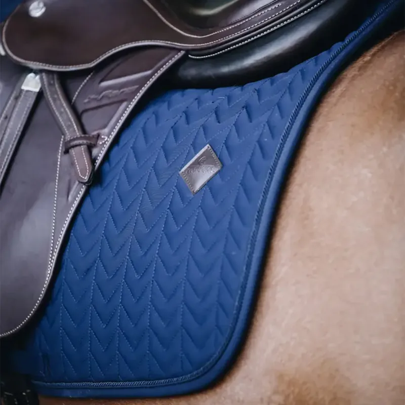 Kentucky Fishbone Jumping Saddlecloth - Navy-2