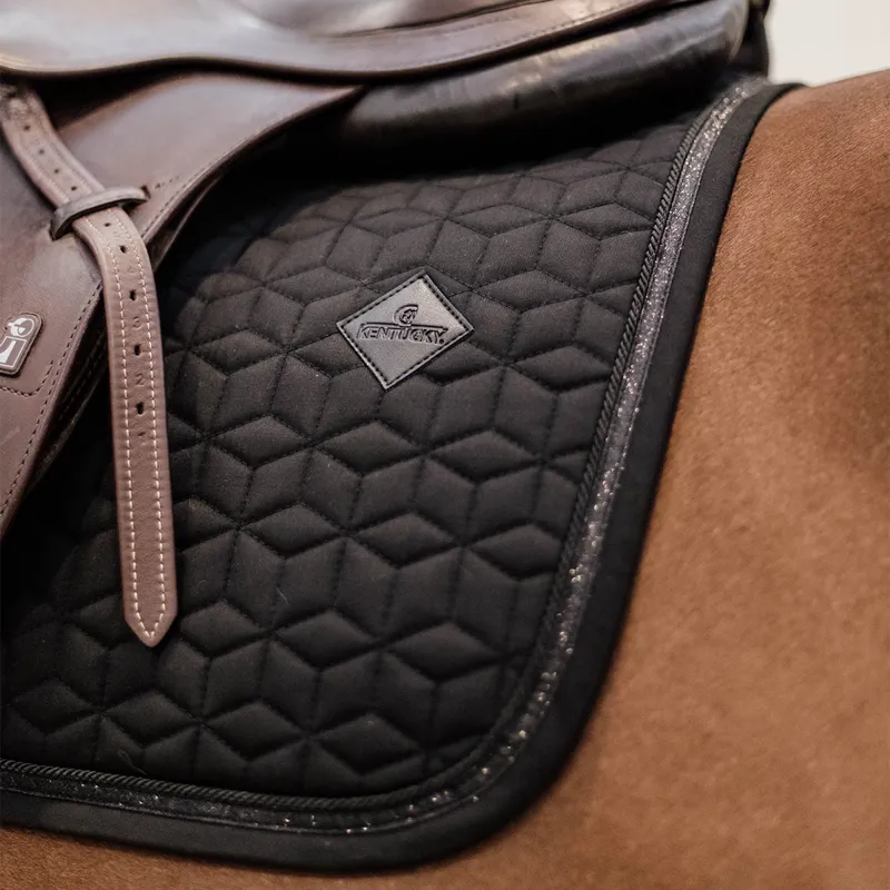 Kentucky Glitter Rope Dressage Saddlecloth - Black/Black-3