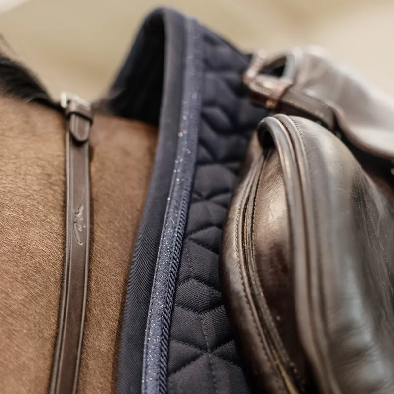 Kentucky Glitter Rope Dressage Saddlecloth - Navy/Navy-1