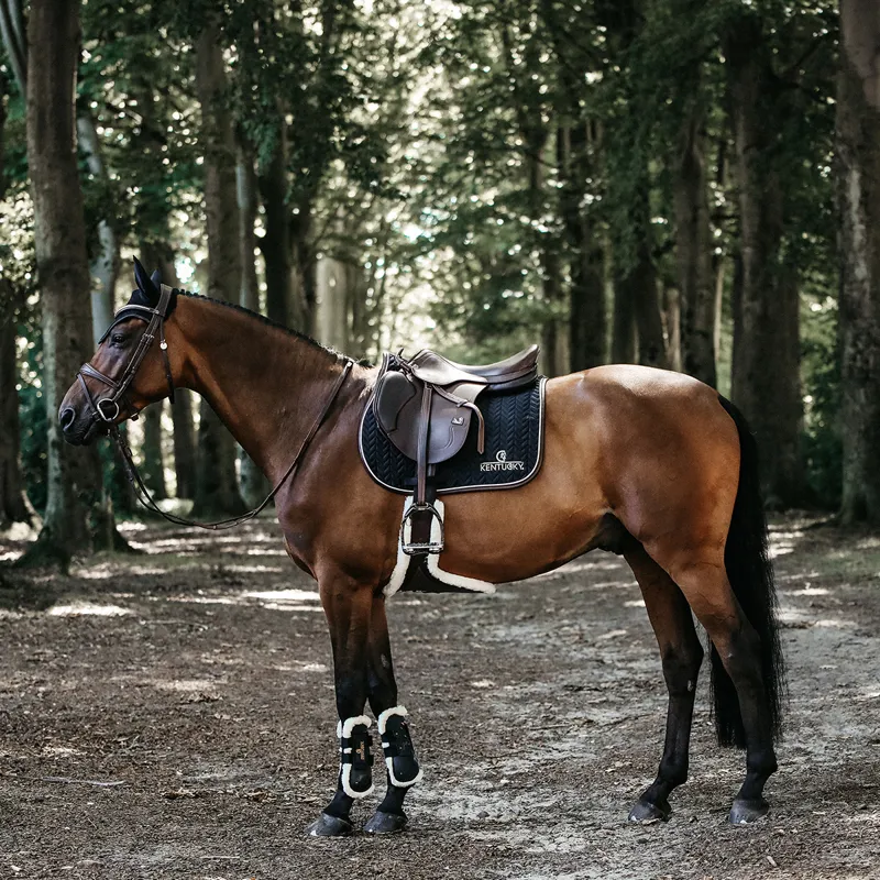 Kentucky Leather Fishbone Jumping Saddlecloth - Black-9