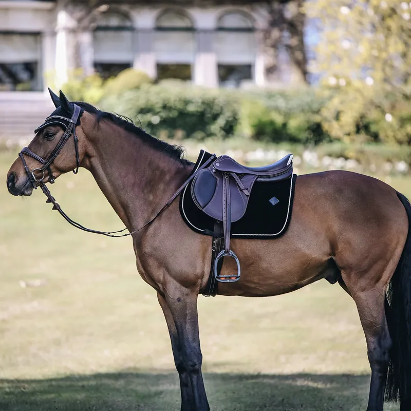 Kentucky Leather Fishbone Jumping Saddlecloth - Black-2