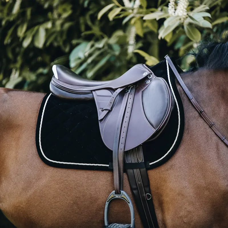 Kentucky Leather Fishbone Jumping Saddlecloth - Black-8