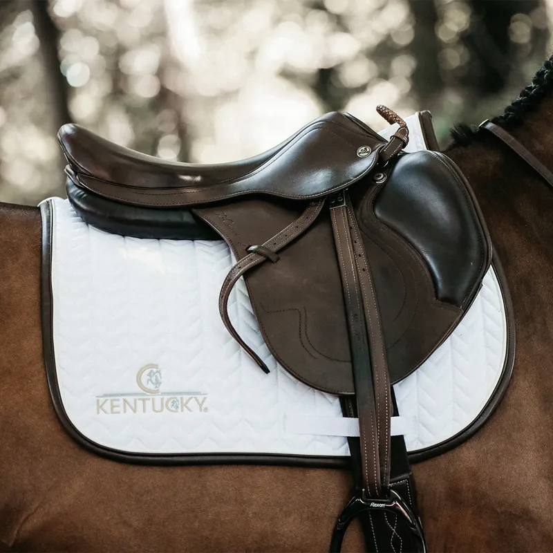 Kentucky Leather Fishbone Jumping Saddlecloth - White