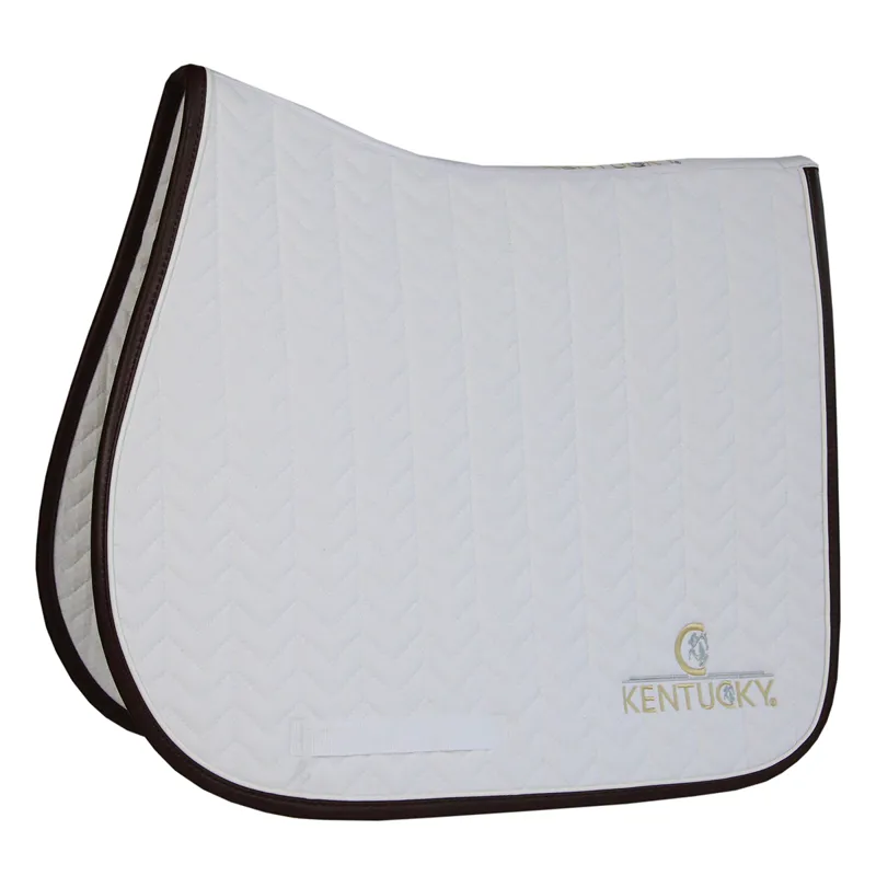 Kentucky Leather Fishbone Jumping Saddlecloth - White-1