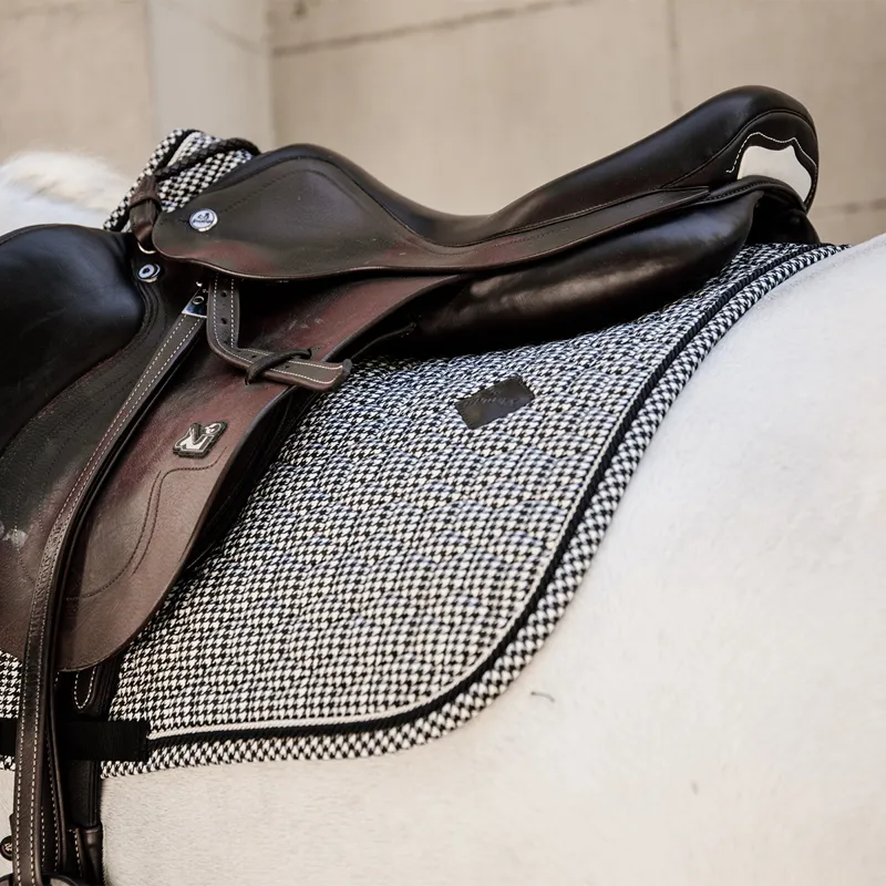 Kentucky Pied-de-Poule Dressage Saddlecloth - Black-1