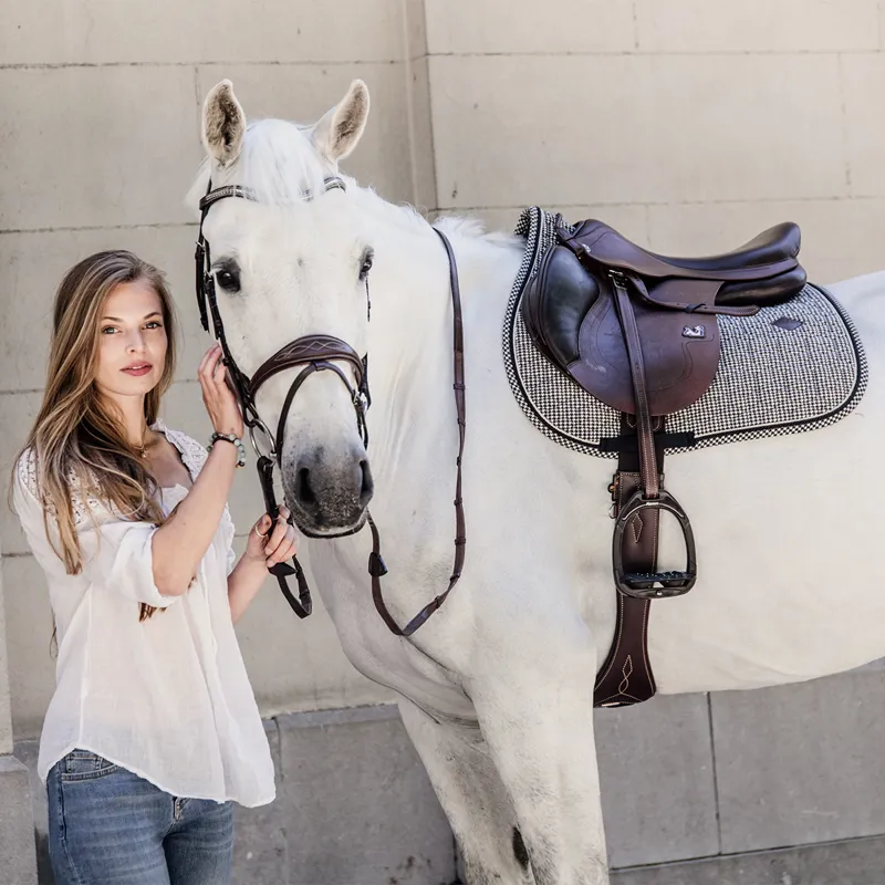 Kentucky Pied-de-Poule Jumping Saddlecloth - Black-2