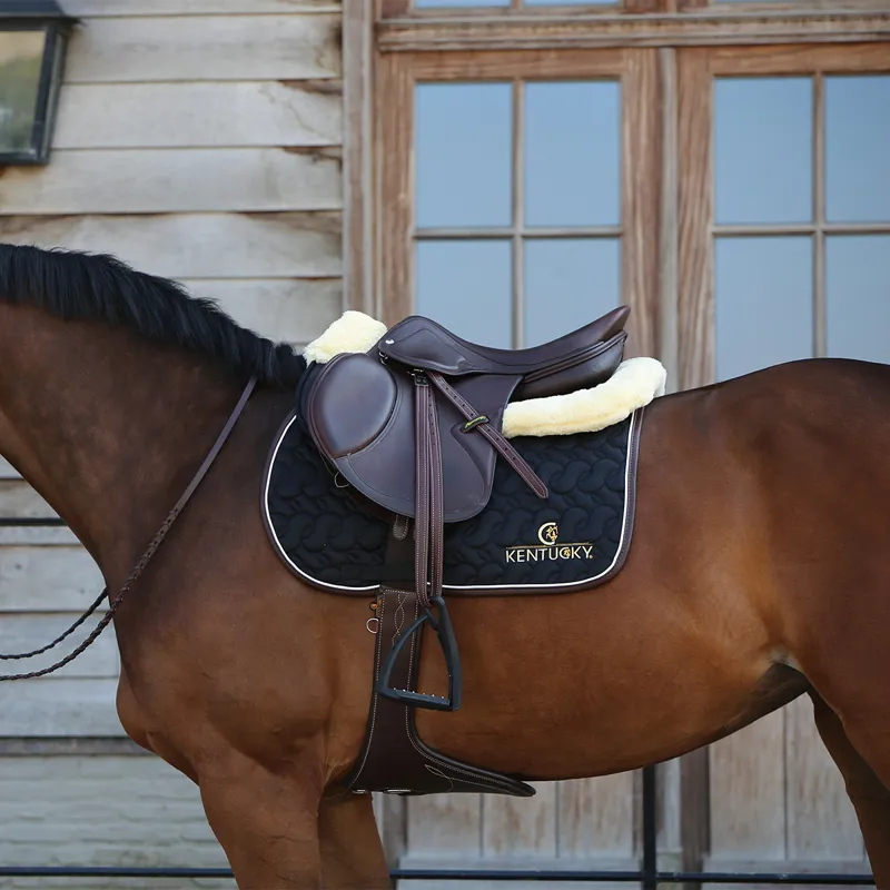 Kentucky Saddlecloth - Black/White/Brown-3