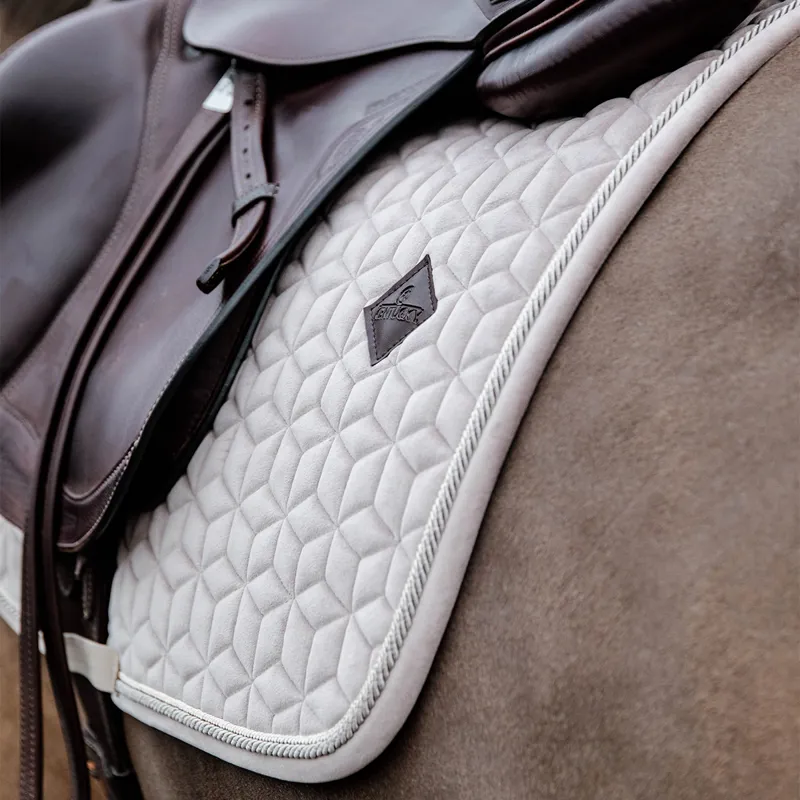 Kentucky Velvet Jumping Saddlecloth - Beige-5