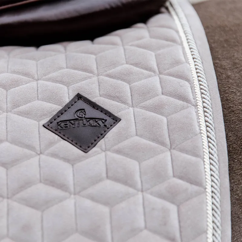 Kentucky Velvet Jumping Saddlecloth - Beige-4
