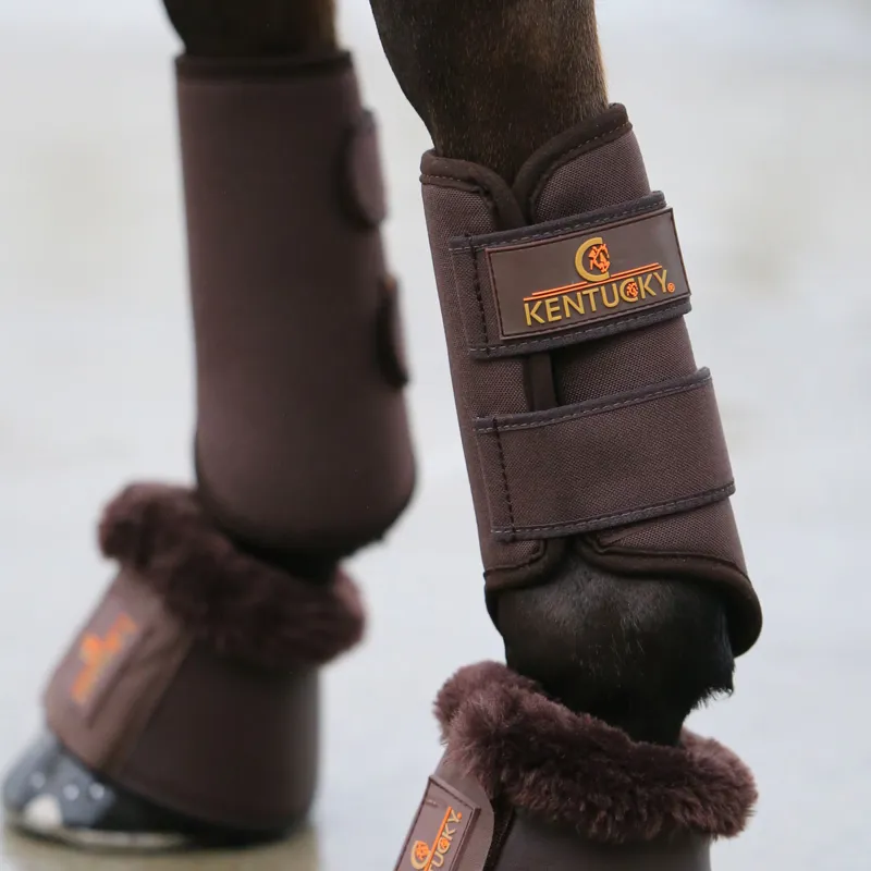 Kentucky 3D Spacer Brushing Boots - Brown