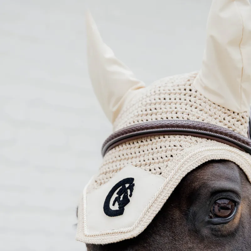 Kentucky Wellington 3D Logo Fly Veil - Beige-3