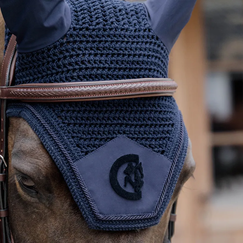 Kentucky Wellington 3D Logo Fly Veil - Navy-2